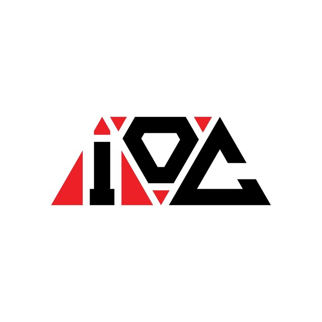 IOC triangle letter logo design with triangle shape IOC triangle logo design monogram IOC triangle vector logo template with red color IOC triangular logo Simple Elegant and Luxurious Logo IOC