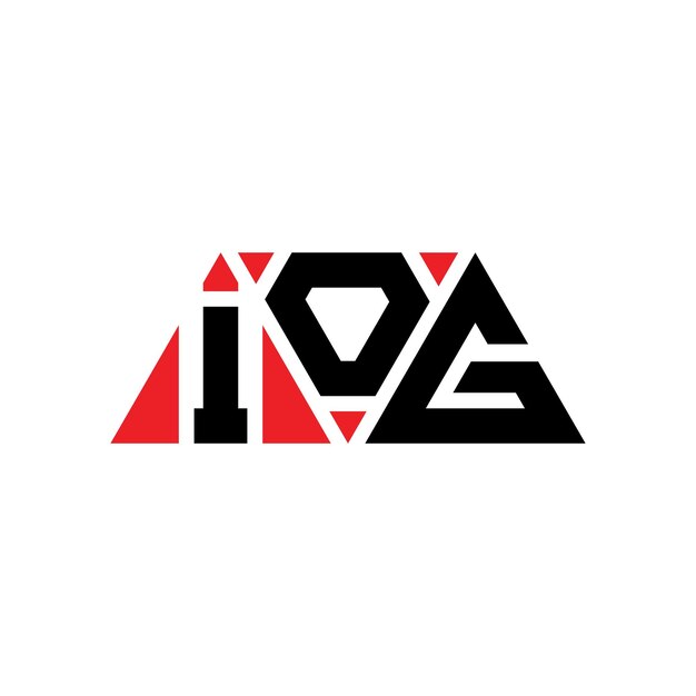 IOG triangle letter logo design with triangle shape IOG triangle logo design monogram IOG triangle vector logo template with red color IOG triangular logo Simple Elegant and Luxurious Logo IOG