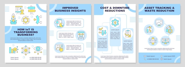 IoT business effects blue brochure template