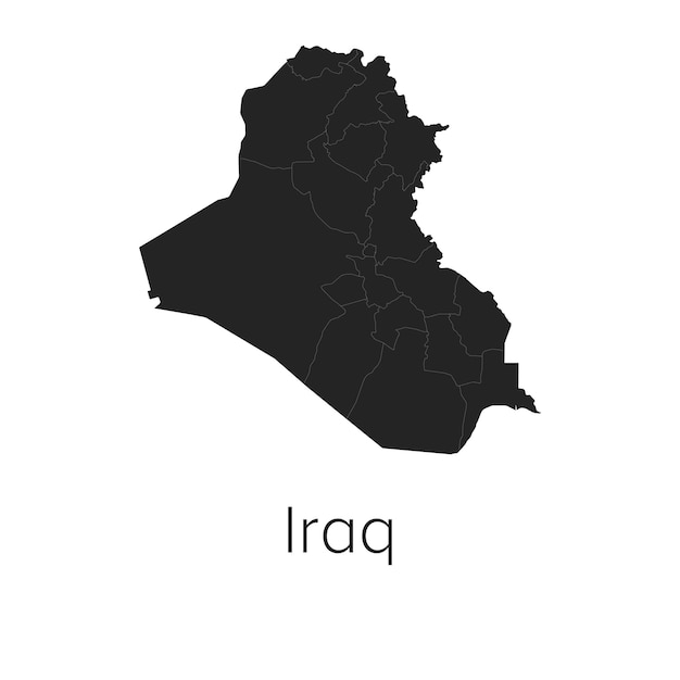 Iraq Map Vector Illustration Silhouette Outline Iraq Travel and Tourism Map