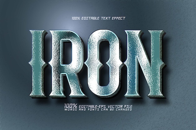 iron steel editable text effect
