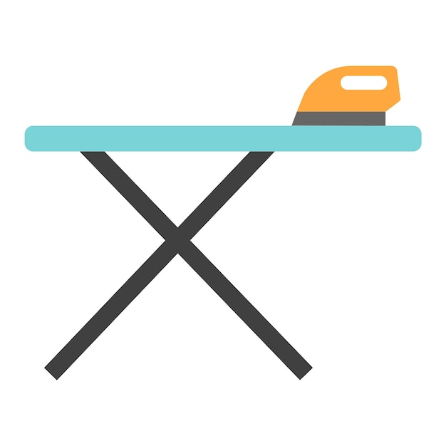 Ironing table icon in flat color style