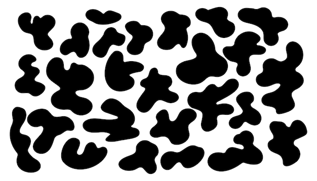 irregular blob shape abstract asymmetric elements vector illustration set