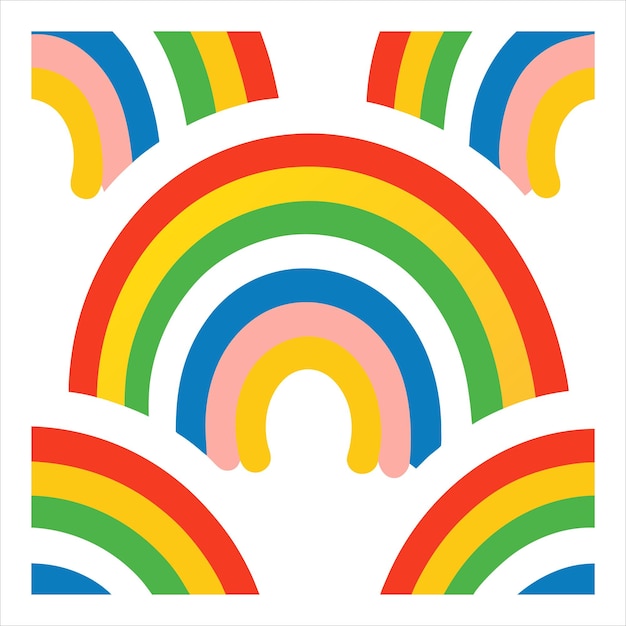 irregular rainbow seamless pattern vector with gradient effect