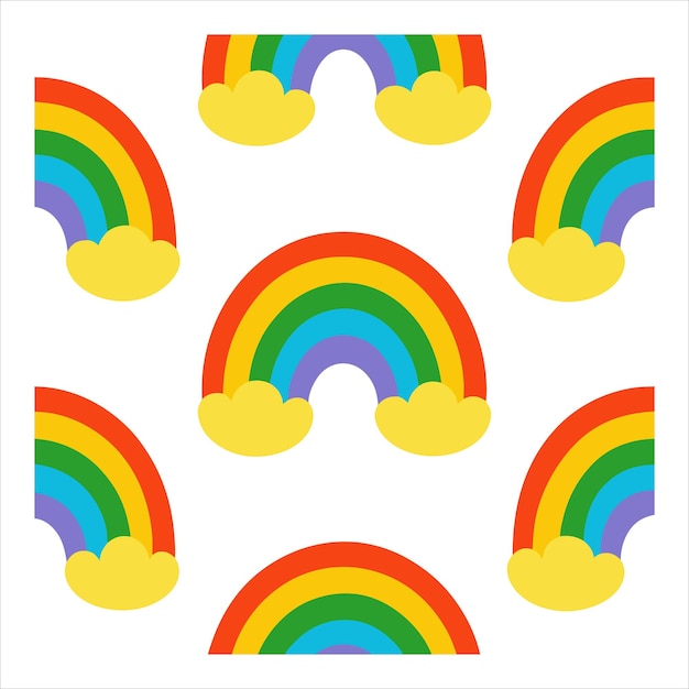 Irregular Rainbow Seamless Pattern Vector with Gradient Effect