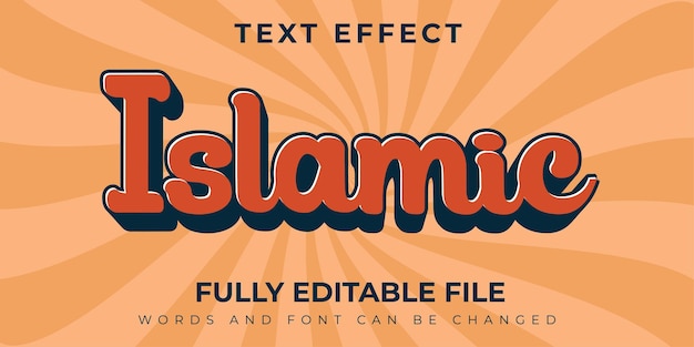 Islamic Simple Text Effect Design With Spiral Background