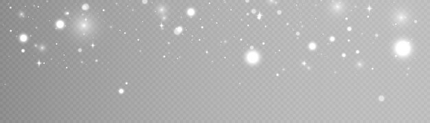 Isolated on a translucent background sun glare of white color is scattered randomly for design