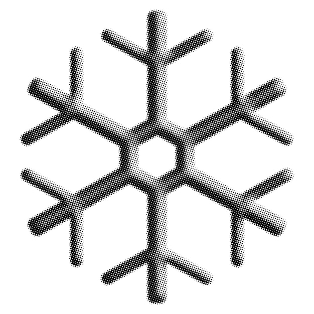 Isolated snowflake halftone dots fading dot effect winter background design