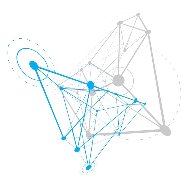 isometric abstract vector low poly shape. communication technologies modern illustration.