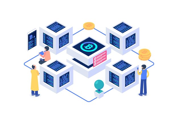 isometric blockchain concept