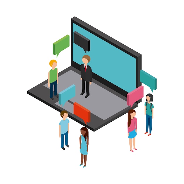 isometric businesspeople design