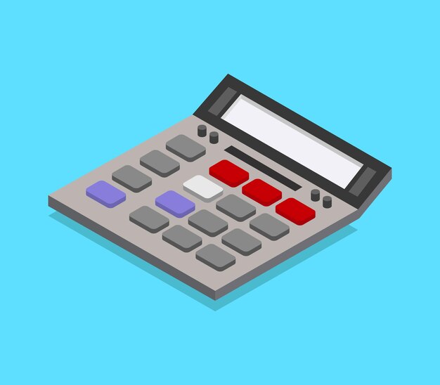 Isometric calculator on background
