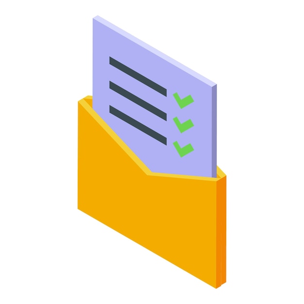 Isometric checklist in folder icon