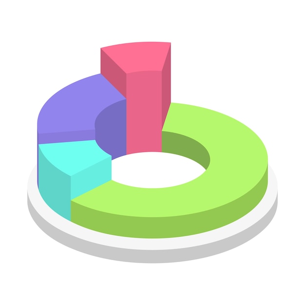 Isometric circular chart diagram illustration