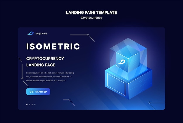 Isometric crypto landing page template
