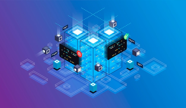 Isometric design concept virtual reality and augmented reality.