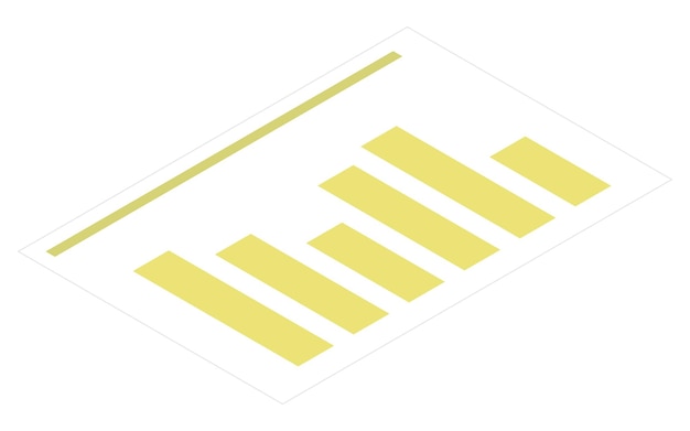 Isometric illustration of material with bar graph printed