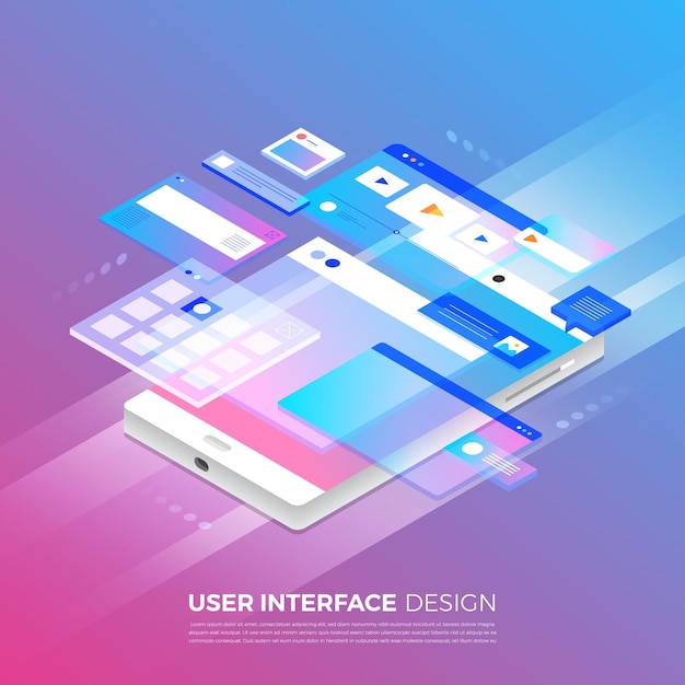Isometric illustrations concept  user interface design UI / UX