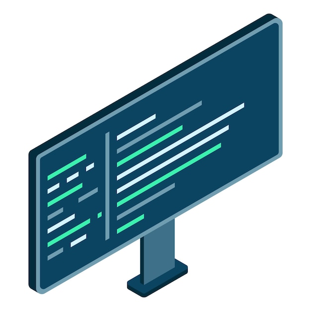 Isometric monitor Computer monitor isometric desktop Modern monitor Vector illustration