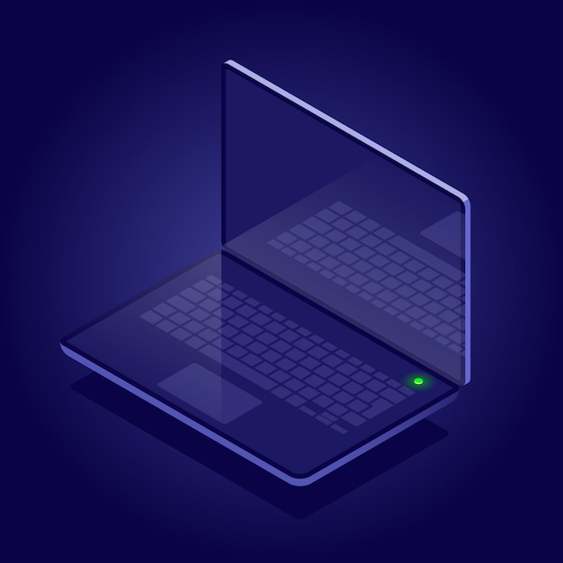 Isometric Notebook Laptop in dark
