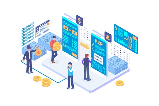 Isometric peer to peer lending concept