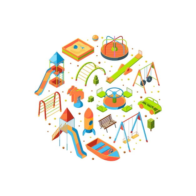 isometric playground objects 