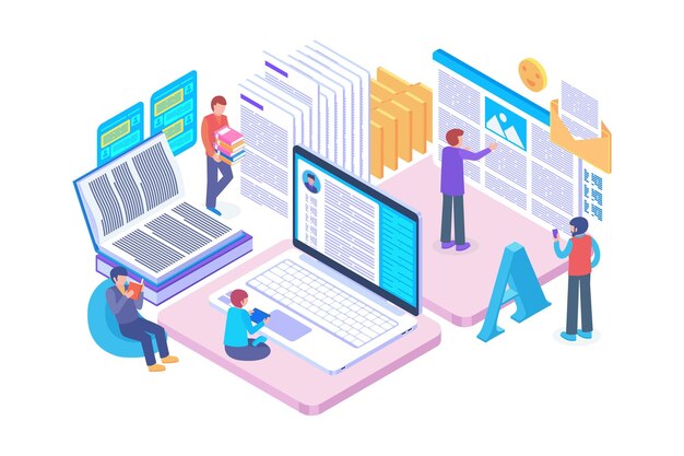 Isometric social blogger concept