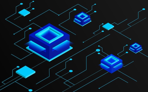 Isometric technology background  futuristic design