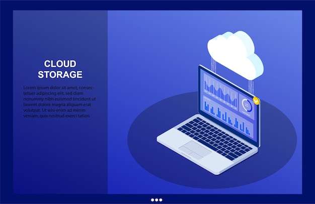 Isometric vactor cloud data storage data storage