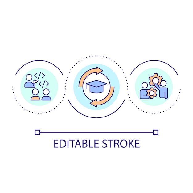IT education loop concept icon