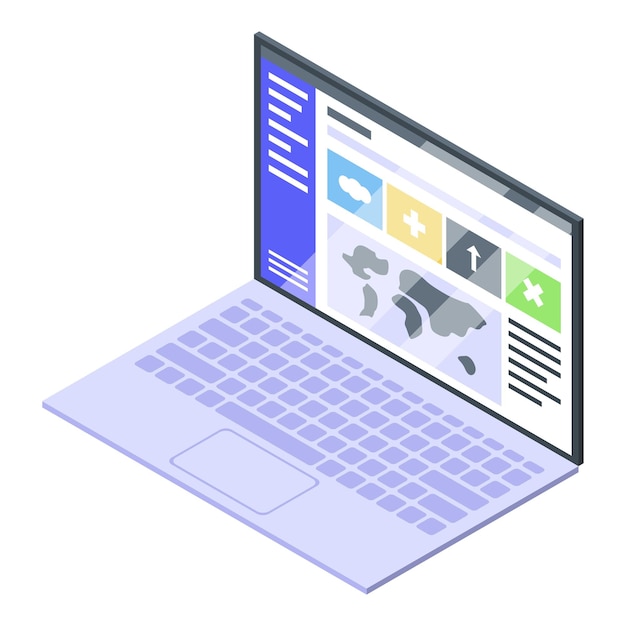 It management laptop icon Isometric of it management laptop vector icon for web design isolated on white background