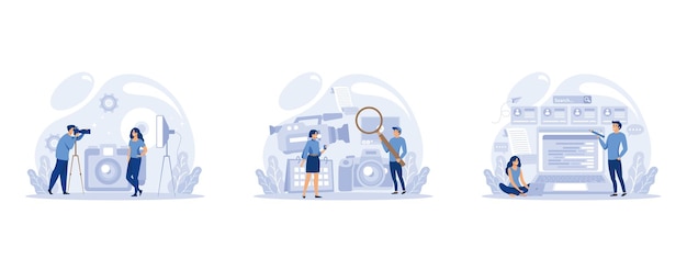 IT profession collection. Programmer write software and create code for computer. Coding script