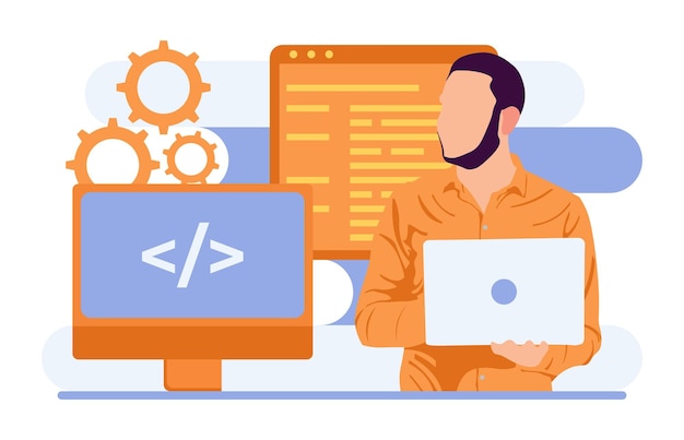 IT Staff flat character