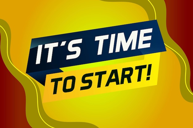 Its time to start word concept vector illustration and 3d style landing page template ui web m