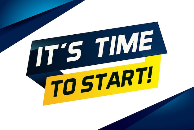Its time to start word concept vector illustration and 3d style landing page template ui web m