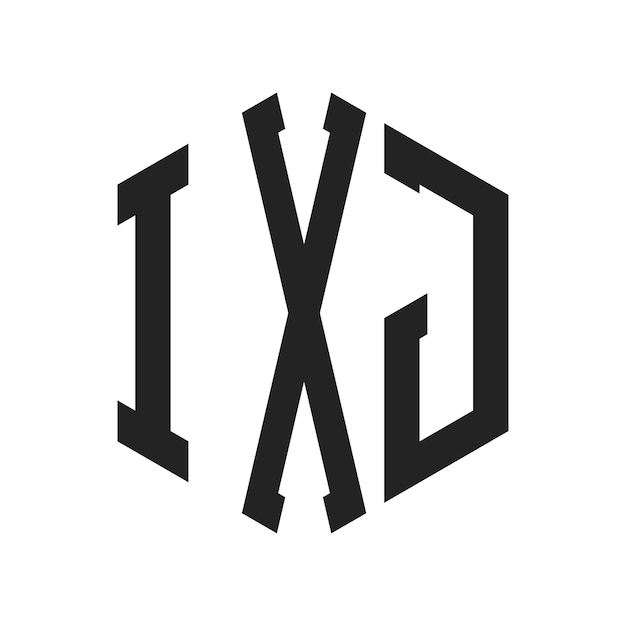 ixj logo design initial letter ixj monogram logo using hexagon shape