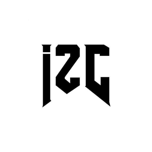 IZC letter logo design for technology company IZC logo design black and white color combination IZC logo IZC vector IZC design IZC icon IZC alphabet IZC typography logo design