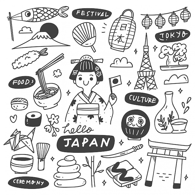 Japan Culture Doodle Set
