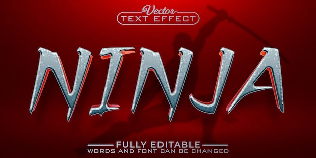 Japan Ninja Warrior Vector Editable Text Effect Template