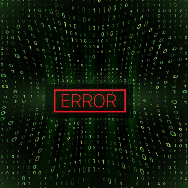 Järjestelmävirheen digitaaliset numerot taustalla.