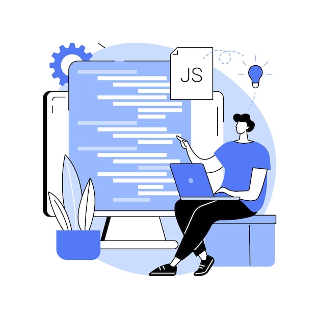 JavaScript abstract concept vector illustration
