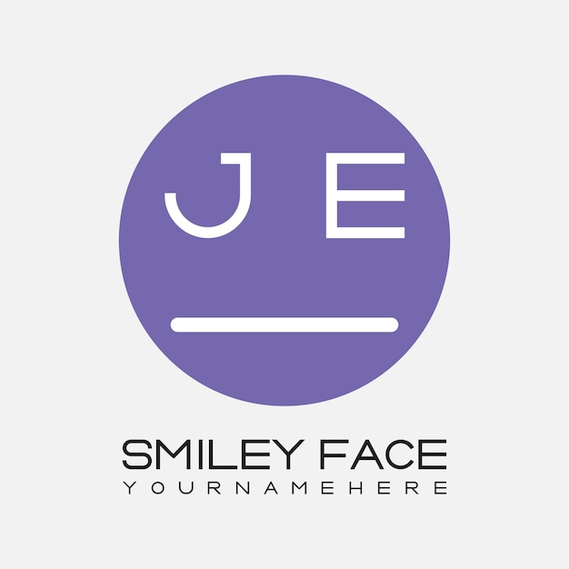 JE initial monogram for Smiley face logo with circle style design
