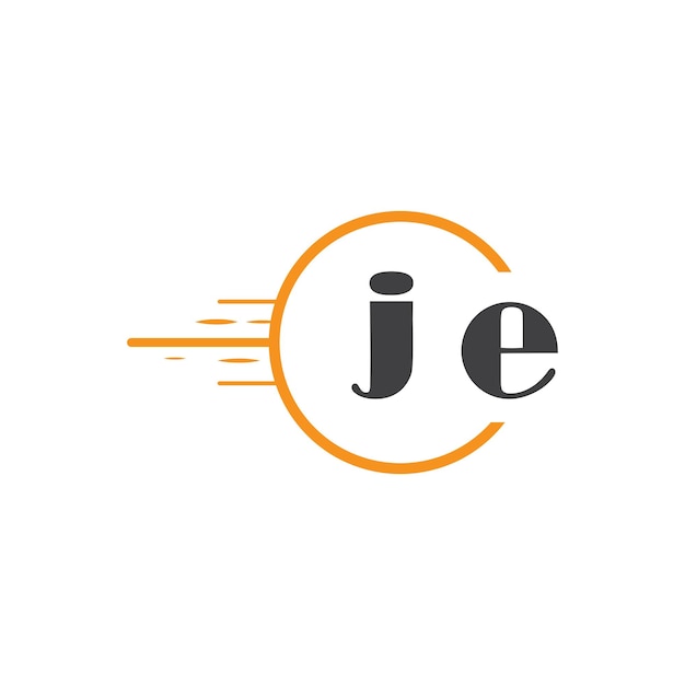 je initial monogram logo with circle style design