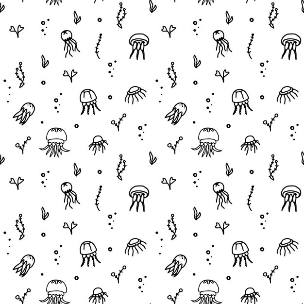 Jellyfish in the sea Simple vector image on a transparent background Suitable for covers wrappers