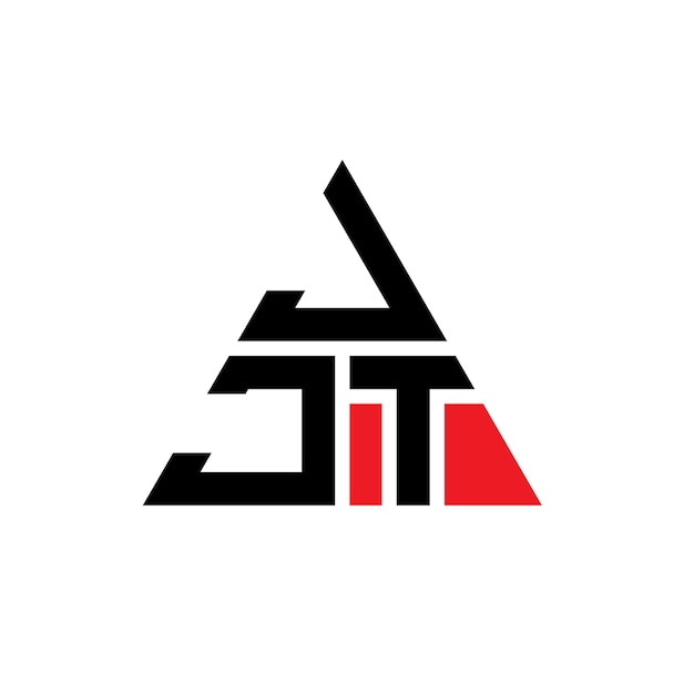 JJT triangle letter logo design with triangle shape JJT triangle logo design monogram JJT triangle vector logo template with red color JJT triangular logo Simple Elegant and Luxurious Logo