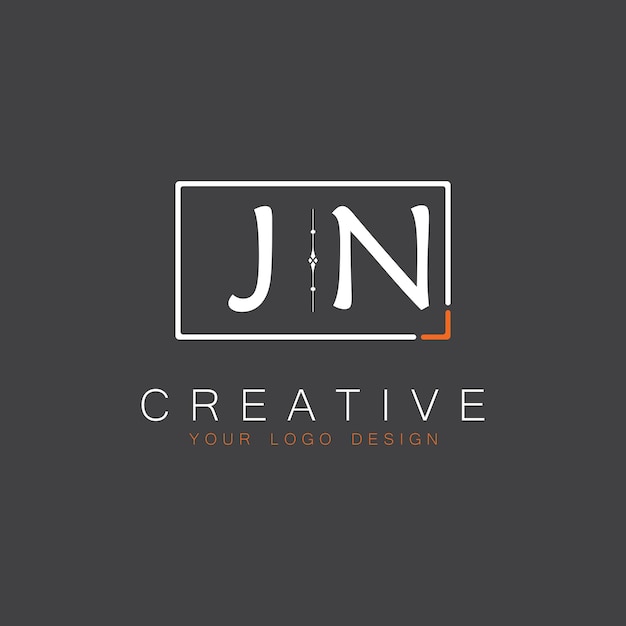 jn initial monogram logo for creative with square style design