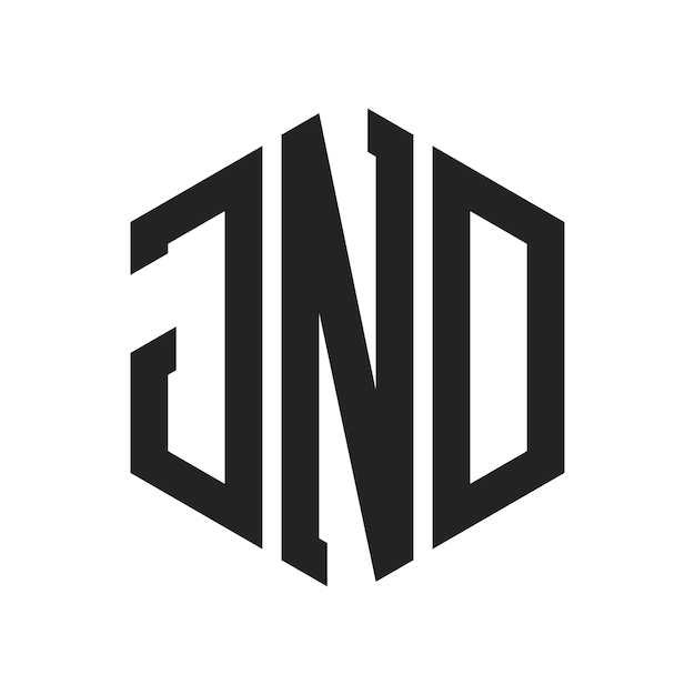 JND Logo Design Initial Letter JND Monogram Logo using Hexagon shape