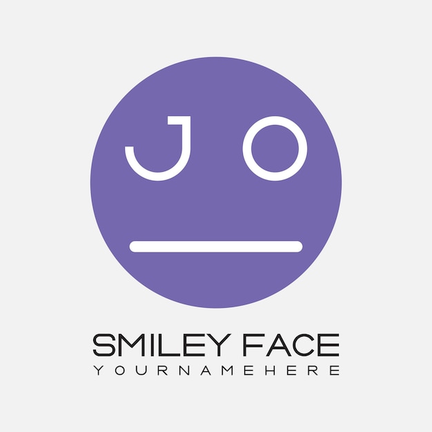 JO initial monogram for Smiley face logo with circle style design