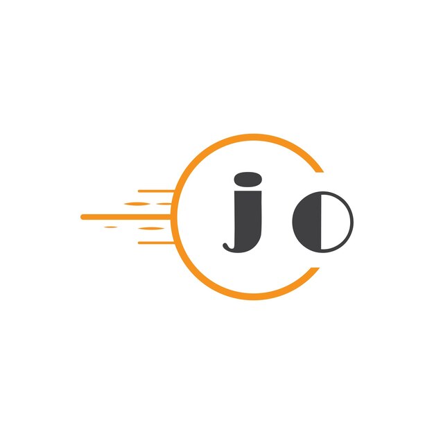 jo initial monogram logo with circle style design