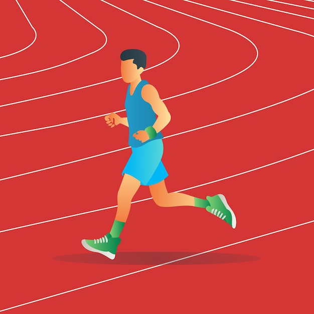 jogging on the track Vector illustration
